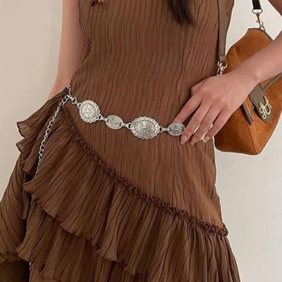 Western Concho Belt for Woman Vintage Style Plus Cowgirl Earrings - Picture 4 of 6